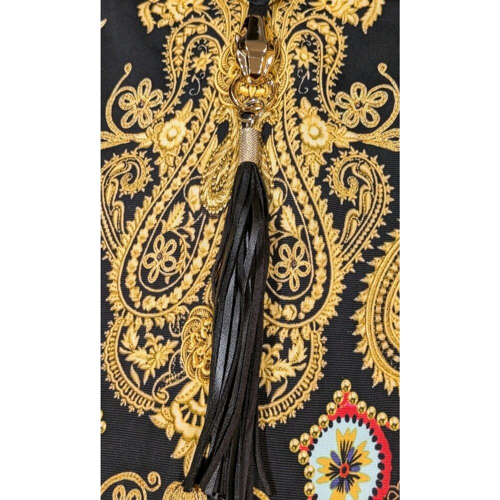 Roberto Cavalli Class Dress Medusa Baroque Paisley Print Bodycon Midi Italy - Picture 4 of 14